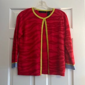 Express Red Zebra Cardigan